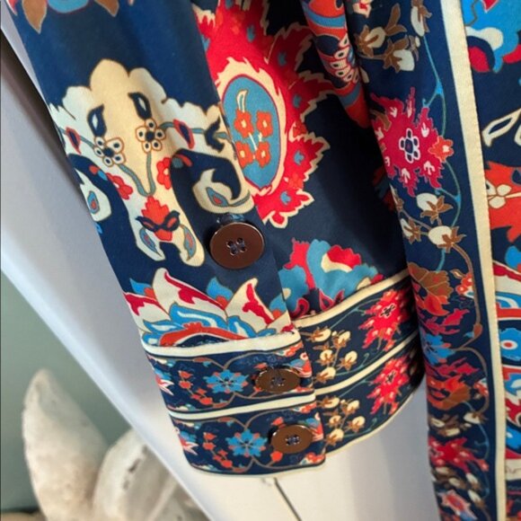 Gretchen Scott so M Floral Multicolor Dress luke new! Gold Buttons - Picture 8 of 8